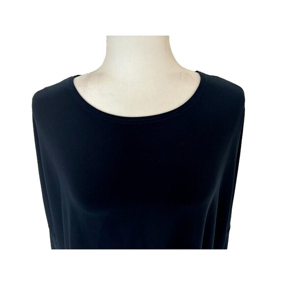 SYMPLI Blouse Top Size 4 Navy Blue Stretchy Jersey Knit Long Dolman Sleeves - Picture 2 of 7